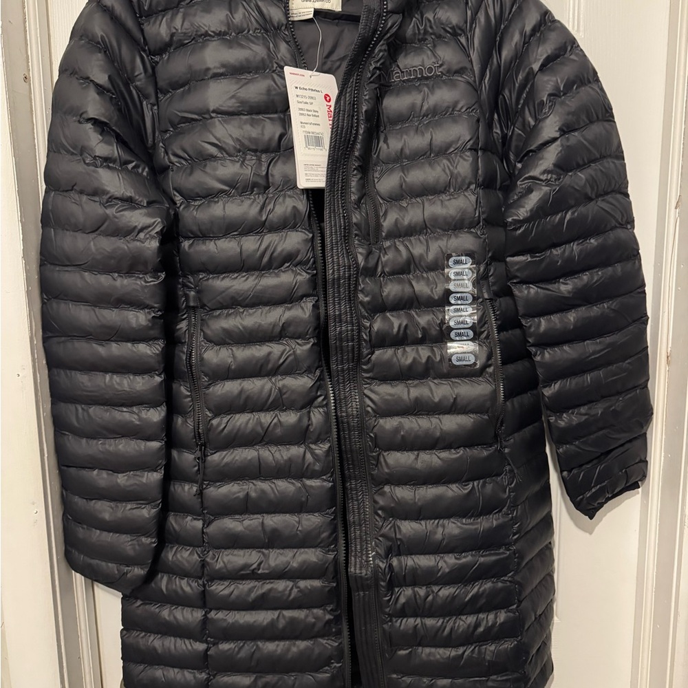 NWT Marmot Echo Featherless Black Puffer Coat - S